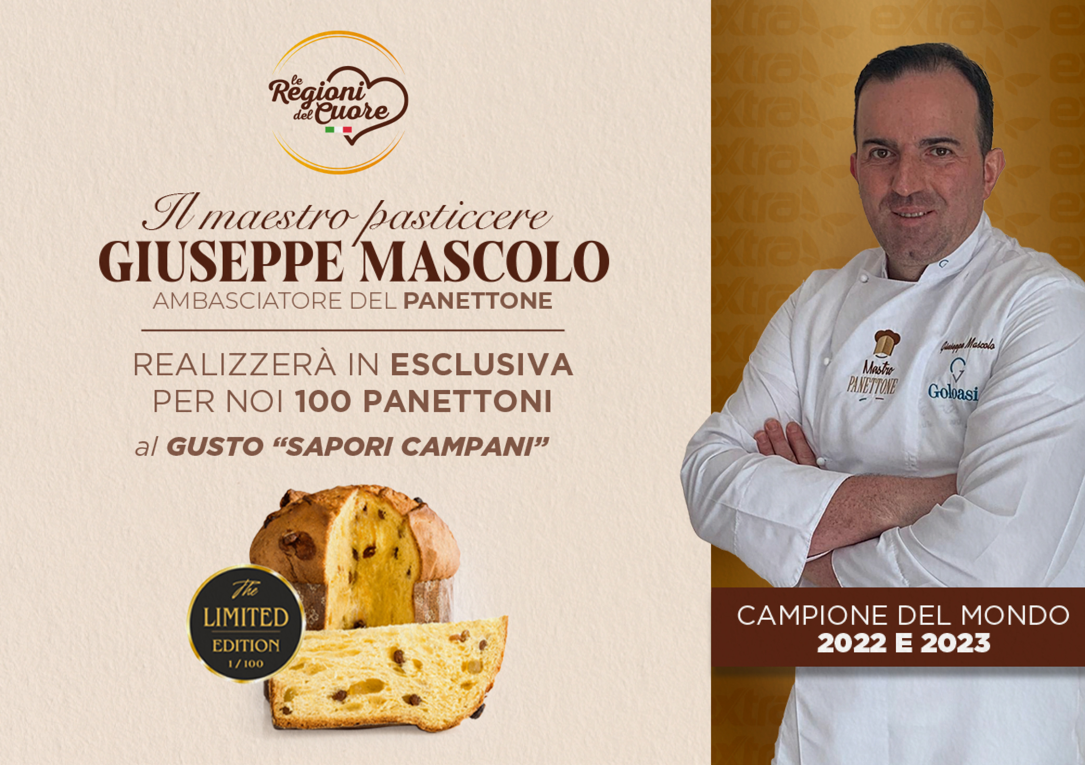 Extra e il maestro Giuseppe Mascolo insieme per un Panettone da Campione del Mondo